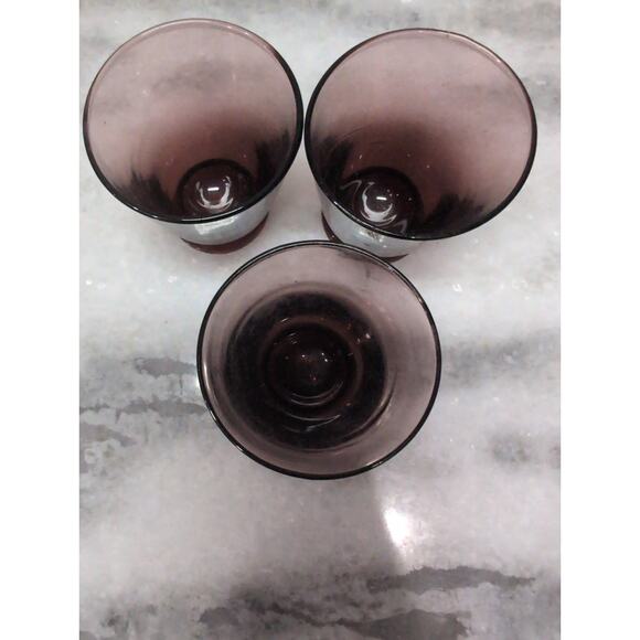 Toscany Shot Glasses Set of 3,‎ Handcrafted Neapolitan Purple Vintage Amethyst - Picture 6 of 9